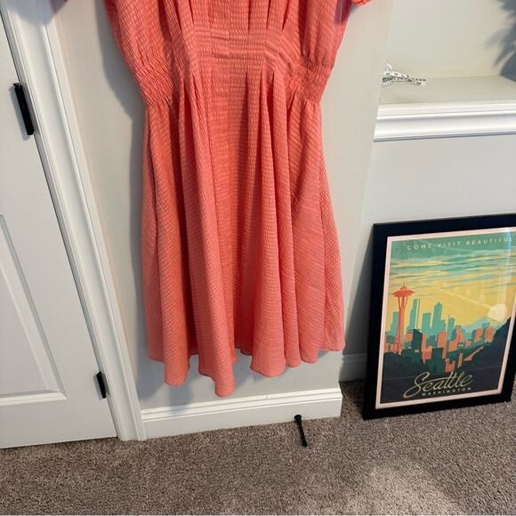 Club Monaco Pink Seersucker Short Sleeve Maxi Dress 12 - Picture 12 of 14